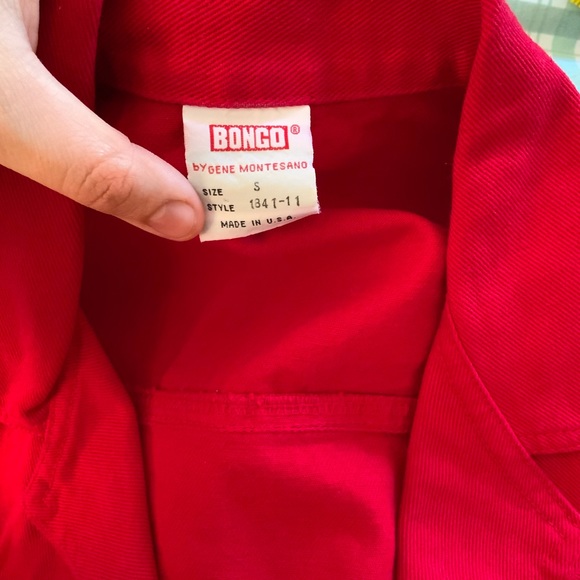 Women’s/Juniors red canvas cropped vest - Picture 4 of 6